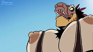 Frosty pelea de dos furros termina en un represent de penetracion anal-Omyurice